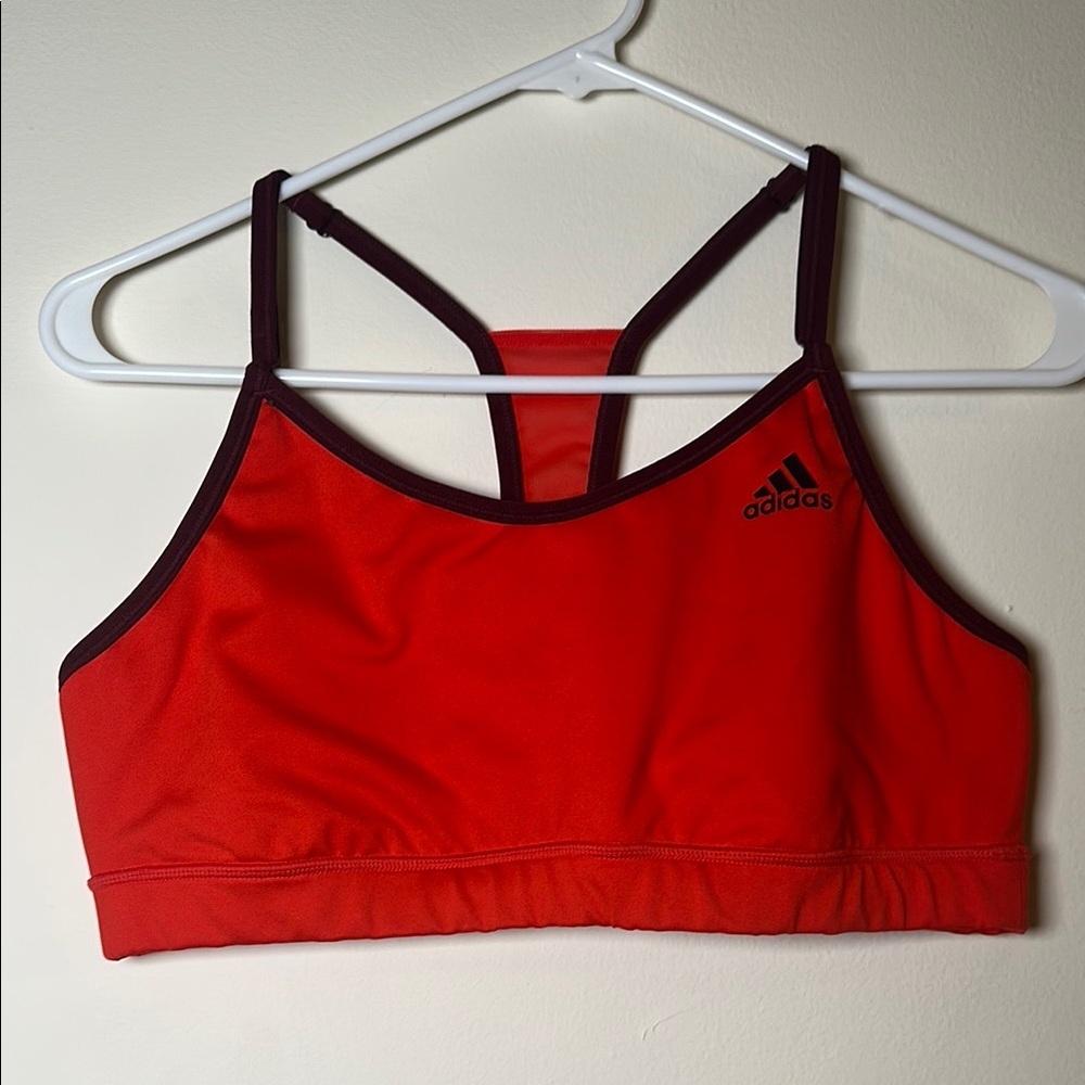 Adidas Red and Black Sports Bra